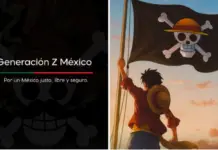Young people call for a peaceful march in Mexico City with One Piece flags