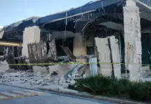 Part of the roof collapses at the Barceló Riviera Maya hotel.