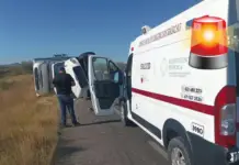 A cargo truck overturned on the border of Durango and Zacatecas, leaving the driver with injuries.