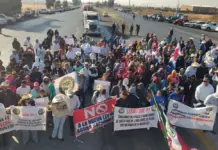 Farmers in Zacatecas place tractors outside brewery in protest against reform to the National Water Law