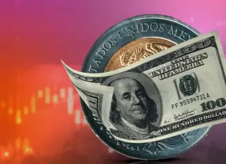 The peso strengthens and falls back below 18 units per dollar