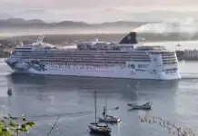 The Norwegian Jade cruise ship arrives in Mazatlán with more than 3,200 tourists