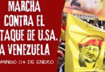 Morena party members in Guanajuato call for a march against intervention in Venezuela
