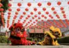 Dragon parade and Chinese New Year celebrations in the Historic Center