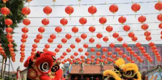 Dragon parade and Chinese New Year celebrations in the Historic Center