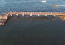 Structural damage caused by demolition of the Linda beach pier, Zihuatanejo