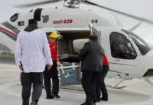 A heart is being airlifted from Pachuca to Mexico City.