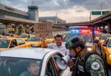 The National Guard is hunting down Ubers at the Mexico City International Airport (AICM) to protect the monopoly of taxi drivers who owe millions to the government.