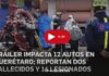 Trailer truck crashes into 12 vehicles in Querétaro; two dead and 14 injured