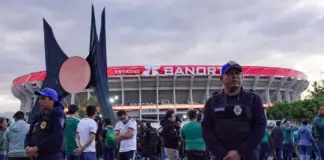 Missing persons posters removed from the Mexico City Light Rail near the Mexico City Stadium