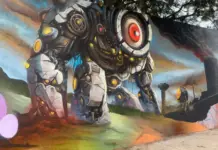 Giant murals fill the Stirling Dickinson stadium in San Miguel de Allende with color