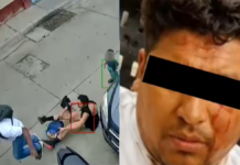 She was holding hands with her son when he attacked her: Man harasses and throws a woman to the ground in Oaxaca