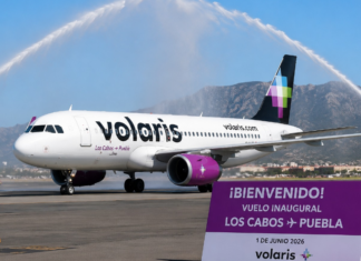 Direct flight from Los Cabos to Puebla begins operations; it will connect four times a week.