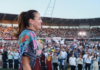 More than 10,000 people showed their support for Milena Quiroga’s candidacy for governor of Baja California Sur.