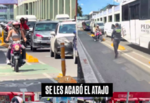 Starting today, operations against motorcyclists who invade the bike lane to skip the traffic began in Mexico City.