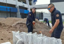 There are 5,000 sandbags ready for the rainy season.